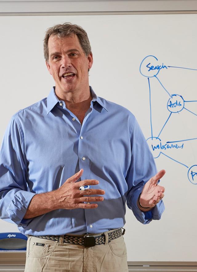 Professor Andrew Hargadon teaching in front of a white board