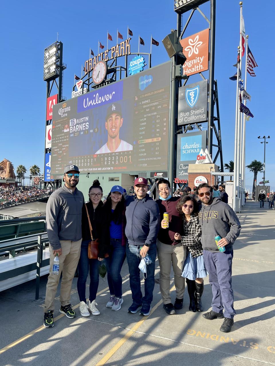 Sacramento MBA students at SF Giants baseball game in 2021