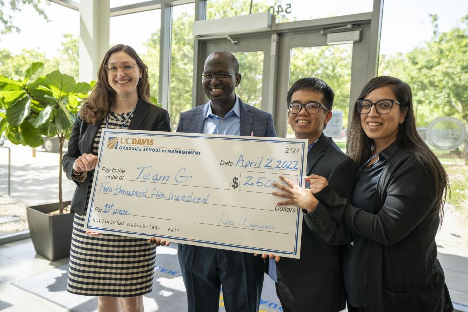 Molly Jo Scott, Nico Lingga and Baldeep Rai win the inaugural Food & Ag. Case Competition