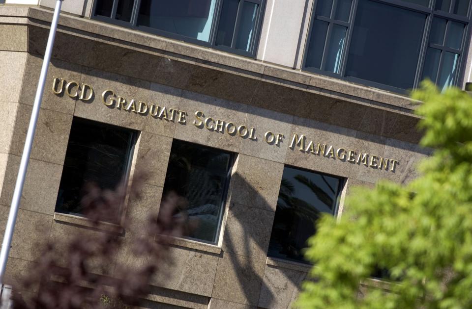 Graduate School of Management signage on outside of One Capitol Mall