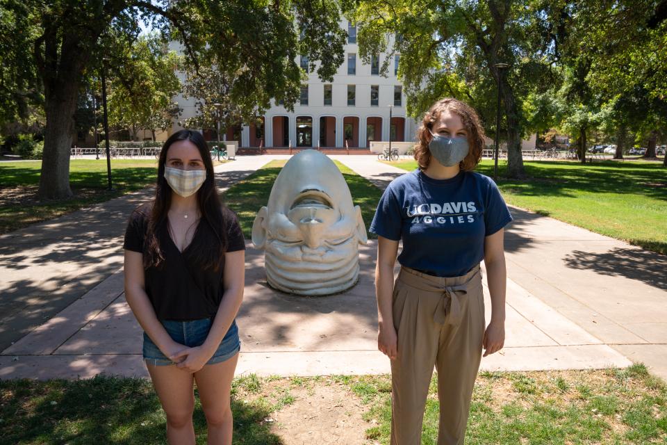 Students with Masks on UC Davis Campus