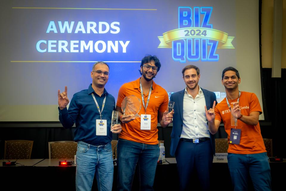 UT Austin Biz Quiz winners