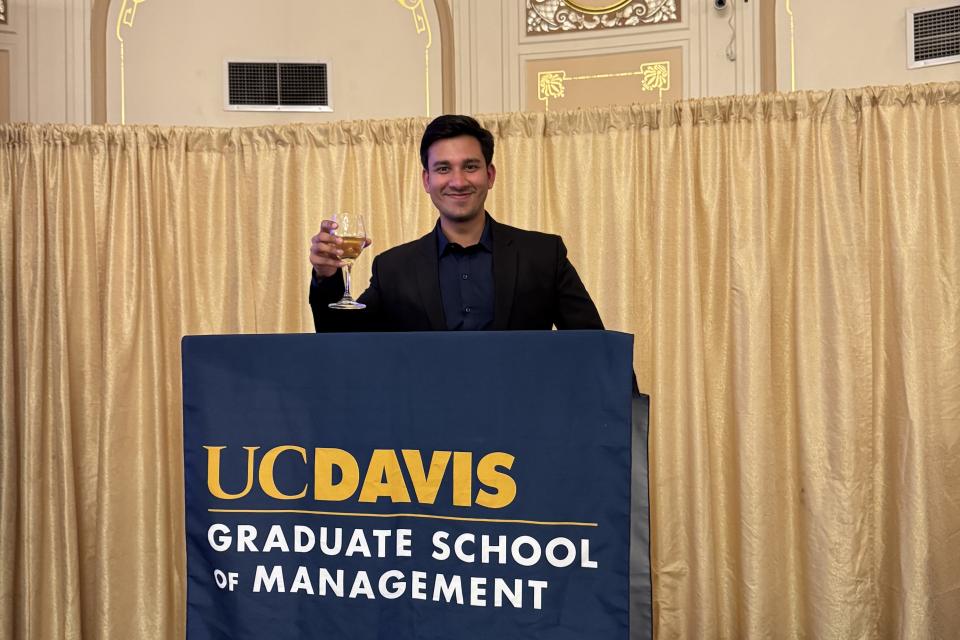 Tushar Yadav at a podium